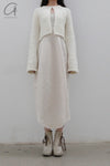 SWAYING/KNIT Knitted Panel Skirt SW22SSL53 Beige/White PS48